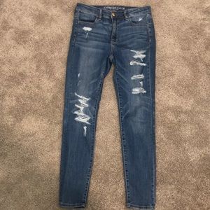 American Eagle high-waisted ripped jeans